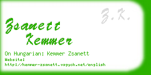 zsanett kemmer business card